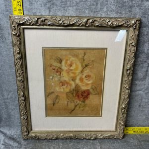 Paix Flowers Print with Beautiful Frame Simon Sez Auctions Tyler, TX