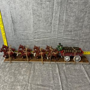 Vintage Cast Iron Beer Delivery Horse Drawn Wagon Simon Sez Auctions Tyler TX