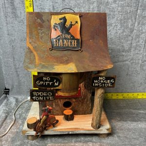 Vintage Hand-crafted Rustic Folk Art Night Light "Spur Ranch" Simon Sez Auctions Tyler TX