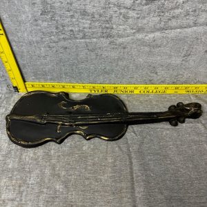 Vintage Cast Aluminum Mid Century Violin Wall Instrument Decoration Simon Sez Auctions Tyler TX