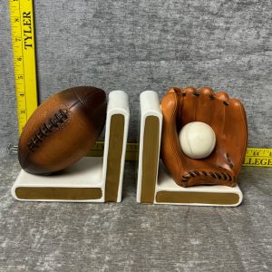 Vintage Lefton Sports Bookends Porcelain W Velvet Bottom Simon Sez Auctions Tyler TX