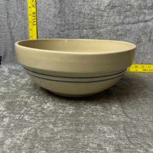 Vintage Marshall Pottery Texas Blue Stripe Farmhouse Stoneware Bowl Simon Sez Auctions Tyler TX